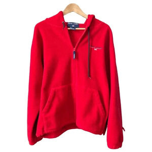 Ralph Lauren Full Zip Red Fleece Jacket Sz M